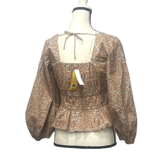 Circus NY by Sam Edelman Cal Peplum Top, Watercolor Stripe,Orange-multi - Picture 4 of 16